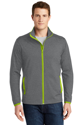 Sport-Tek Adult Unisex Sport-Wick® Stretch Contrast 6.8-ounce, 90/10 poly/spandex Full-Zip Jacket